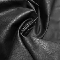 Luxury Soft Feel Leather Look Fabric Black 1