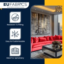 Post Box Bling Fire Retardant Upholstery Fabric