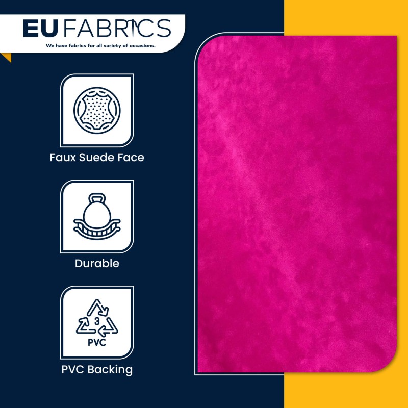 PVC Backed Faux Suede Fabric Pink