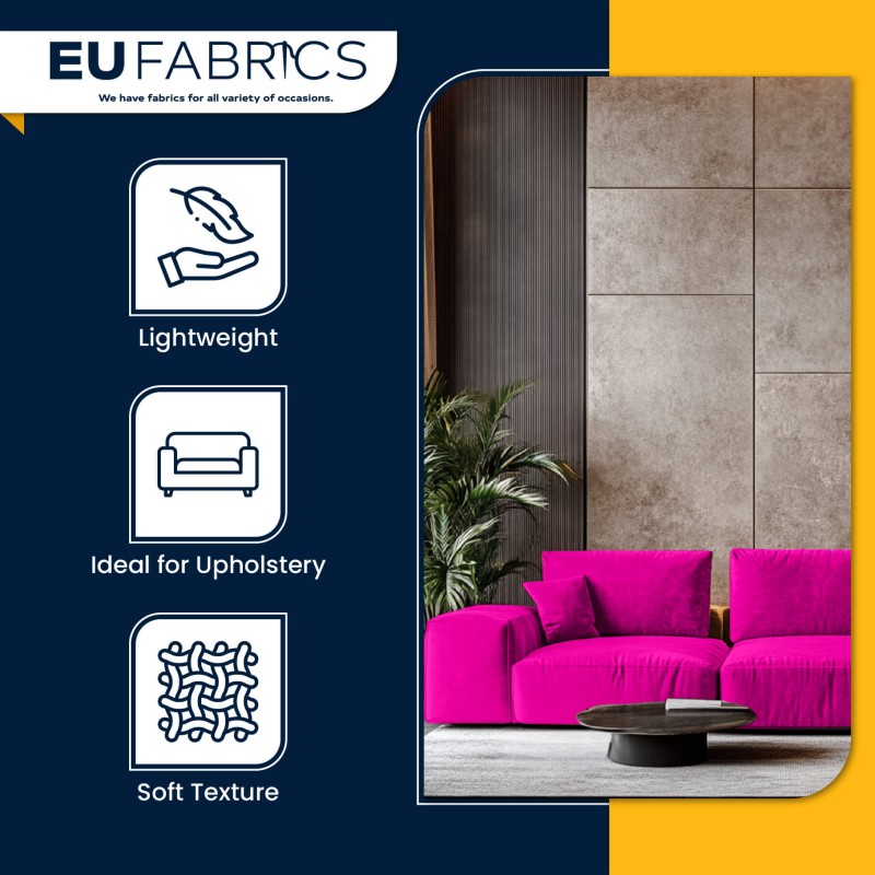 PVC Backed Faux Suede Fabric Pink