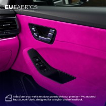 PVC Backed Faux Suede Fabric Pink