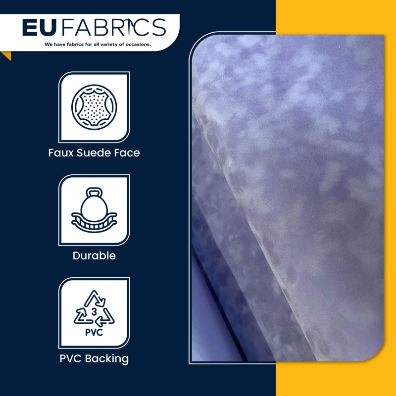 PVC Backed Faux Suede Fabric Lilac