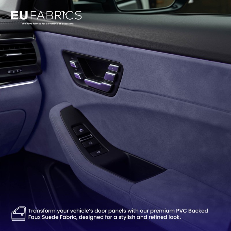 PVC Backed Faux Suede Fabric Lilac