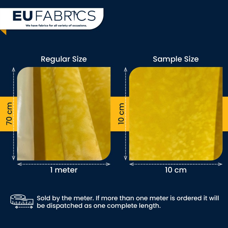 PVC Backed Faux Suede Fabric Yellow