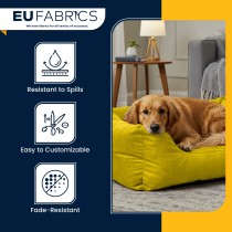 PVC Backed Faux Suede Fabric Yellow