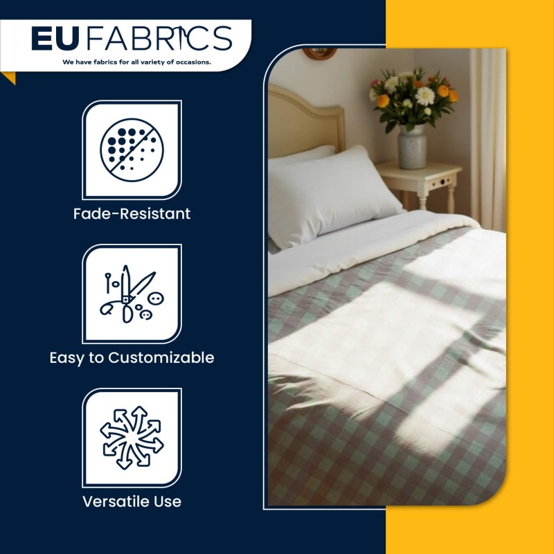 Clear Gingham Stretch Jersey Fabric