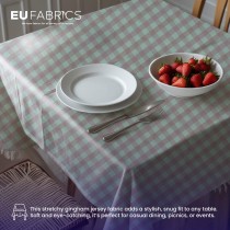 Clear Gingham Stretch Jersey Fabric