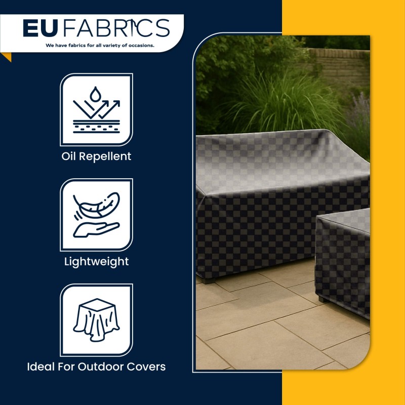 Checked Waterproof Dry Waxed Cotton Fabric