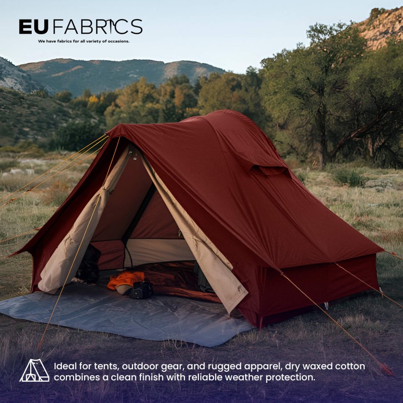 Dry Waxed Cotton Canvas Fabric 150cm Wide