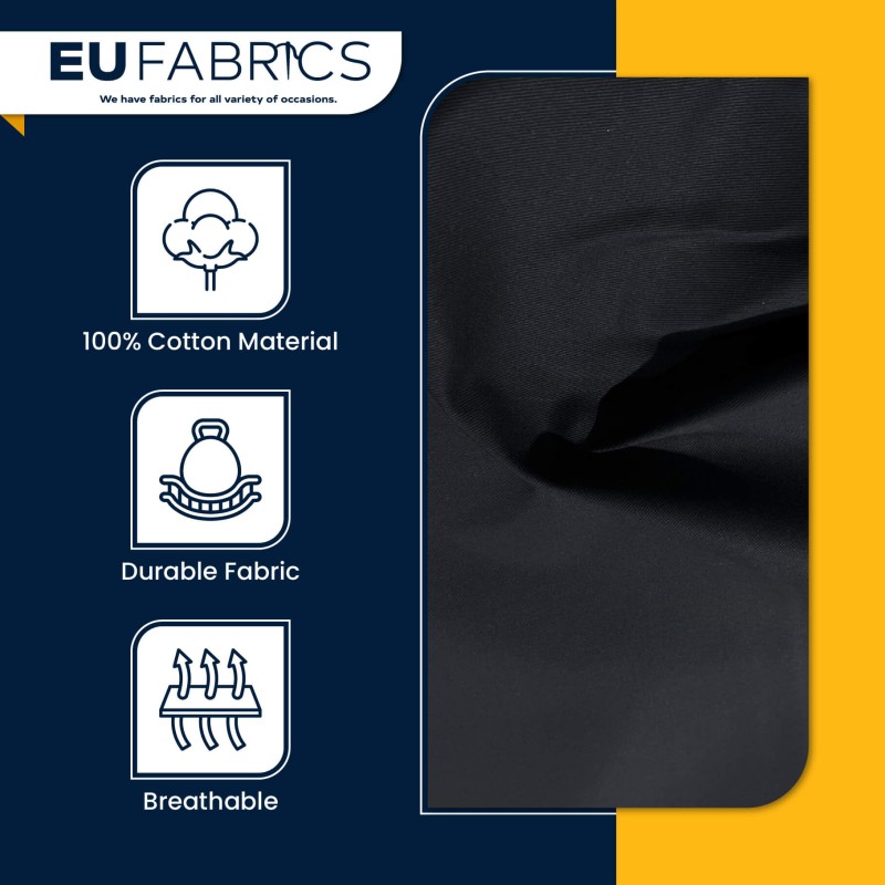 Midnight Blue Dry Waxed Cotton Fabric