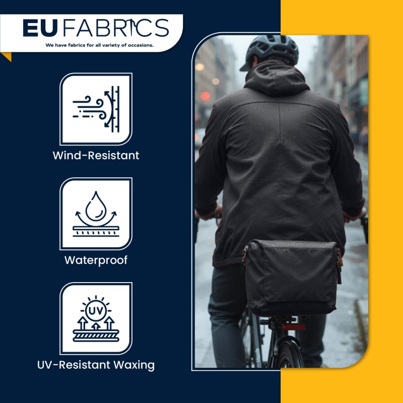 Midnight Blue Dry Waxed Cotton Fabric