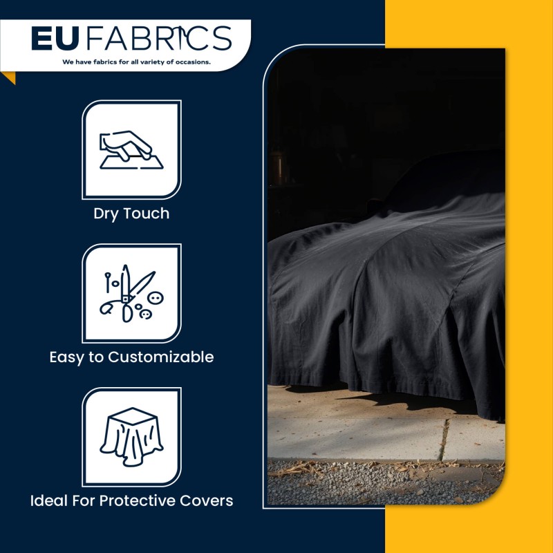 Midnight Blue Dry Waxed Cotton Fabric