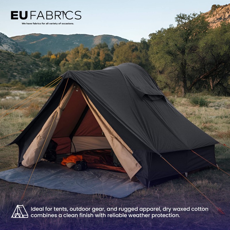 Midnight Blue Dry Waxed Cotton Fabric