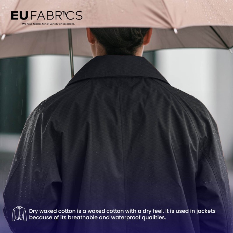 Midnight Blue Dry Waxed Cotton Fabric