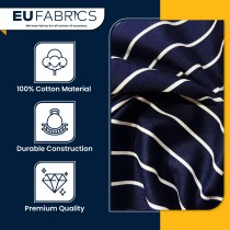 Short Width Cotton Chef Stripe Fabric Navy