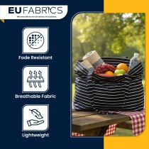 Short Width Cotton Chef Stripe Fabric Navy