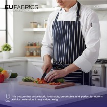 Short Width Cotton Chef Stripe Fabric Navy