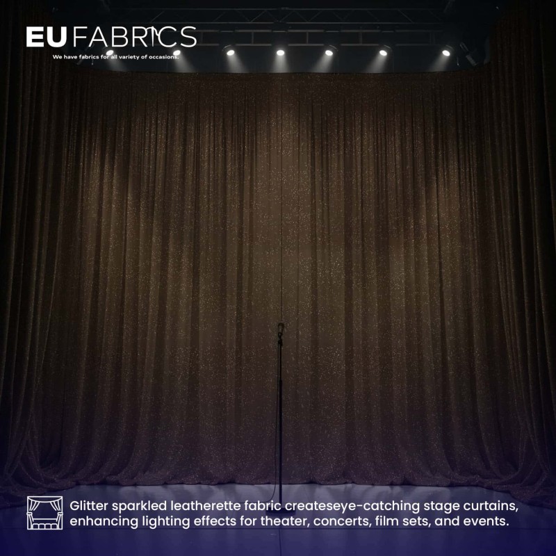 Fire Retardant Glitter Vinyl Brown