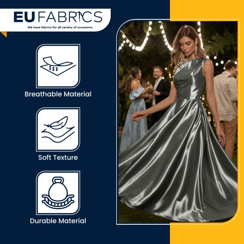 Silver Jersey Foil Fabric 4 Way Stretch