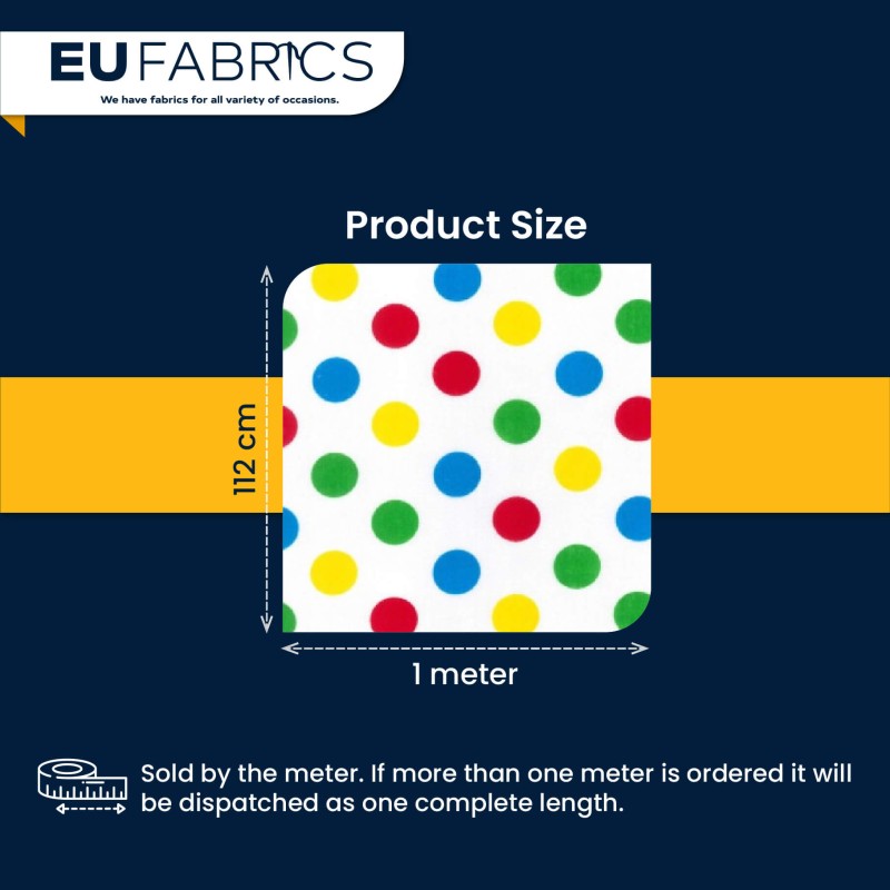 Polycotton Spot Fabric 20mm Printed Design