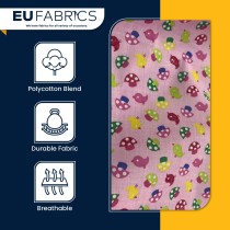 Bird and Mushroom Printed Polycotton Fabric