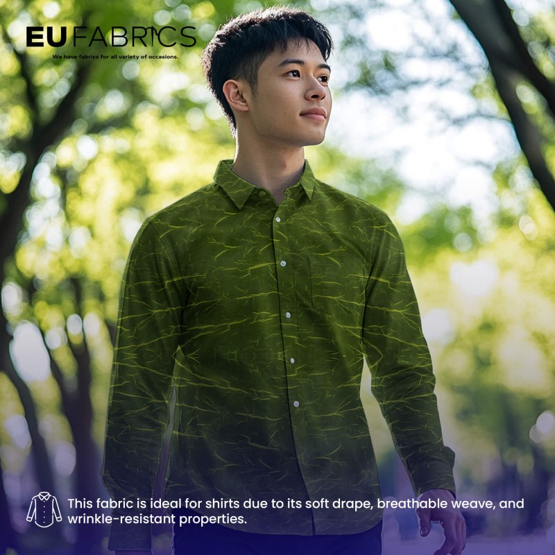 Green Flecked Polyester Fabric