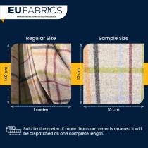 Checked Melton Wool Fabric Natural