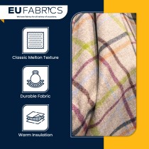 Checked Melton Wool Fabric Natural