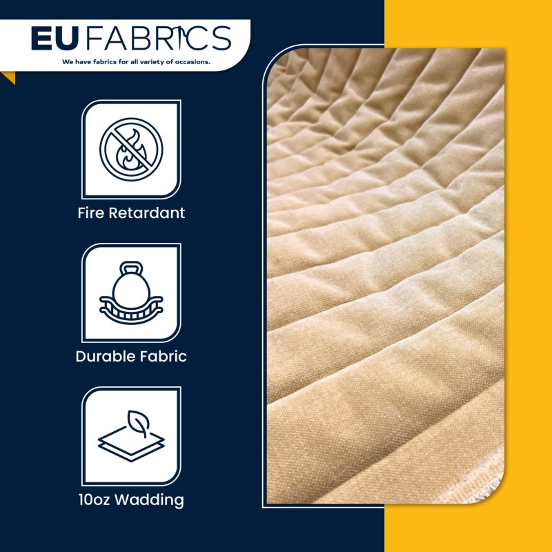 Channel Double Sided Quilted Fabric with Scrim Back Wheat