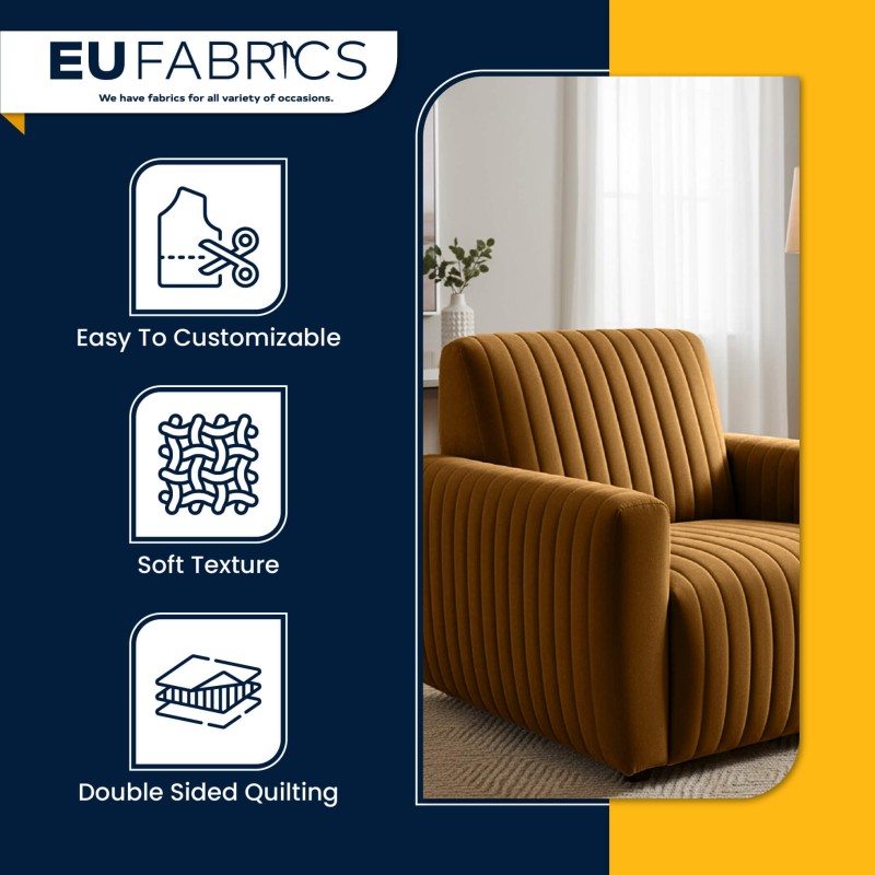 Channel Double Sided Quilted Fabric with Scrim Back Cinnamon