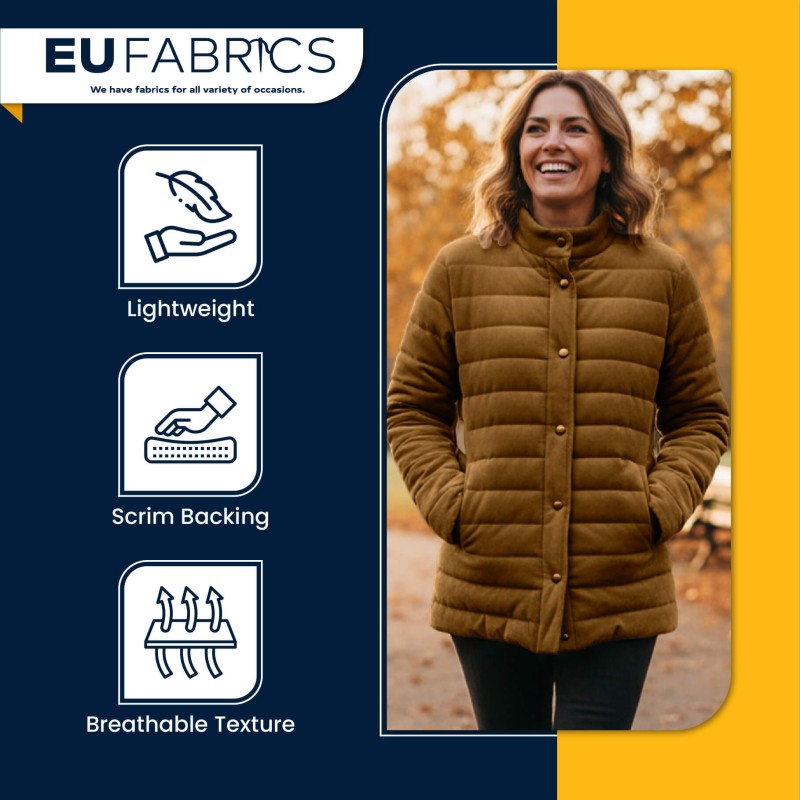 Channel Double Sided Quilted Fabric with Scrim Back Cinnamon