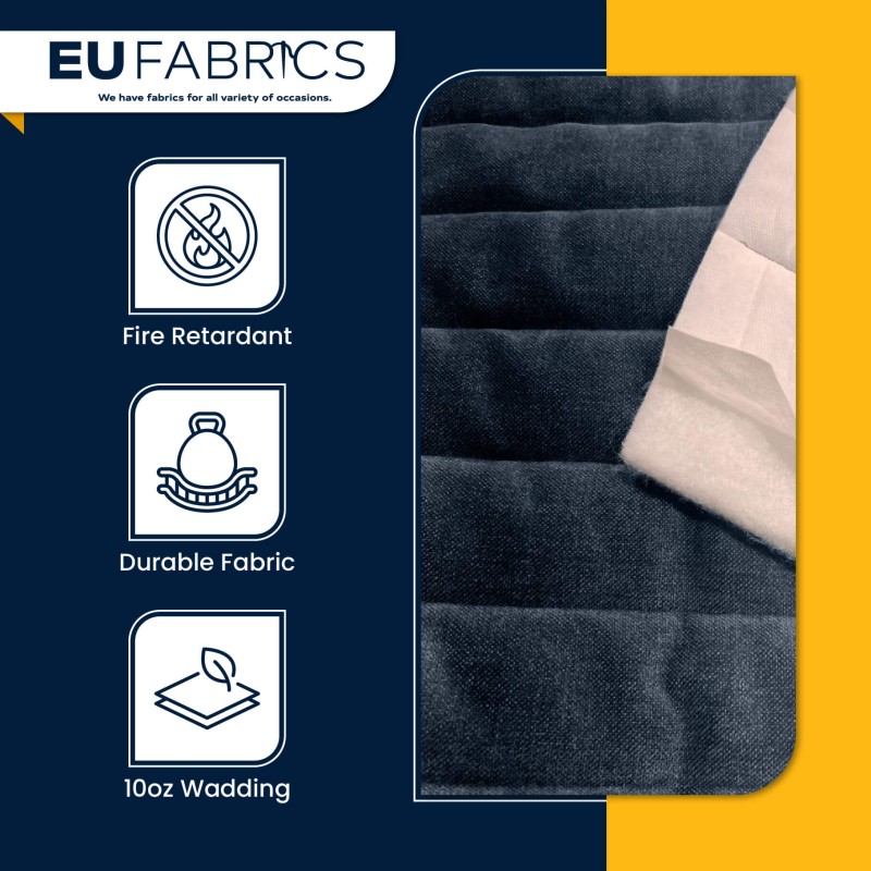 Channel Double Sided Quilted Fabric with Scrim Back Gunmetal