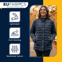 Channel Double Sided Quilted Fabric with Scrim Back Gunmetal