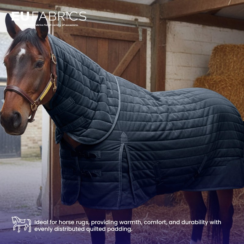 Channel Double Sided Quilted Fabric with Scrim Back Gunmetal