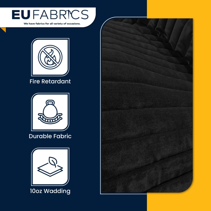 Channel Double Sided Quilted Fabric with Scrim Back Charcoal