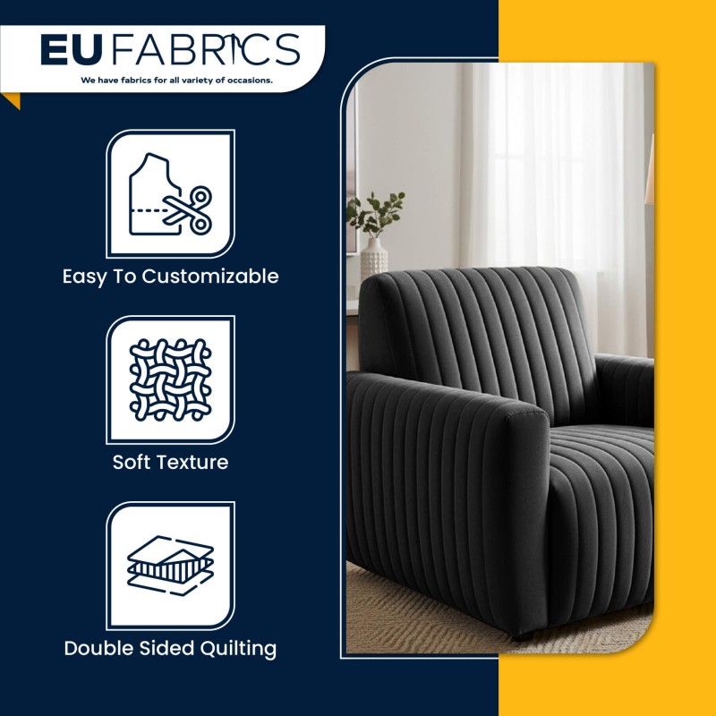 Channel Double Sided Quilted Fabric with Scrim Back Charcoal