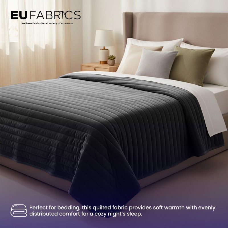 Channel Double Sided Quilted Fabric with Scrim Back Charcoal