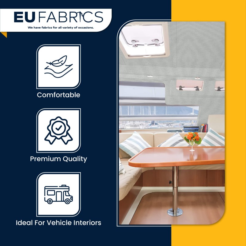 Car Headliner Fabric 2MM Foam Backed Light Grey