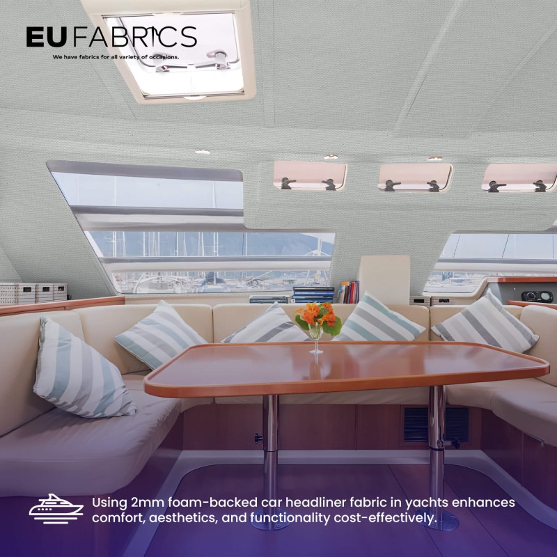 Car Headliner Fabric 2MM Foam Backed Light Grey