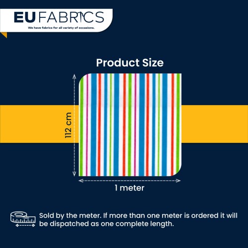 Lightweight Striped Polycotton Fabric Turq