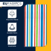 Lightweight Striped Polycotton Fabric Turq