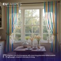 Lightweight Striped Polycotton Fabric Turq