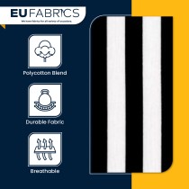 Lightweight Striped Polycotton Fabric Black