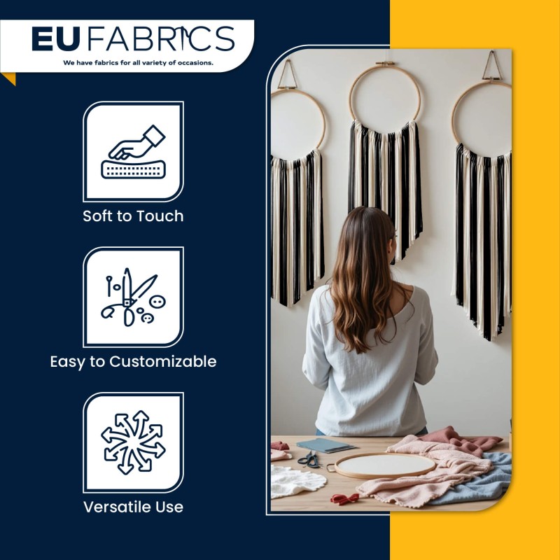 Lightweight Striped Polycotton Fabric Black