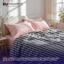 Lightweight Striped Polycotton Fabric Black