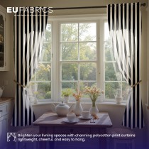 Lightweight Striped Polycotton Fabric Black