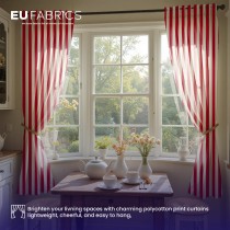 Lightweight Striped Polycotton Fabric Red