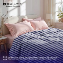 Lightweight Striped Polycotton Fabric Royal