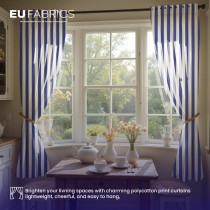 Lightweight Striped Polycotton Fabric Royal