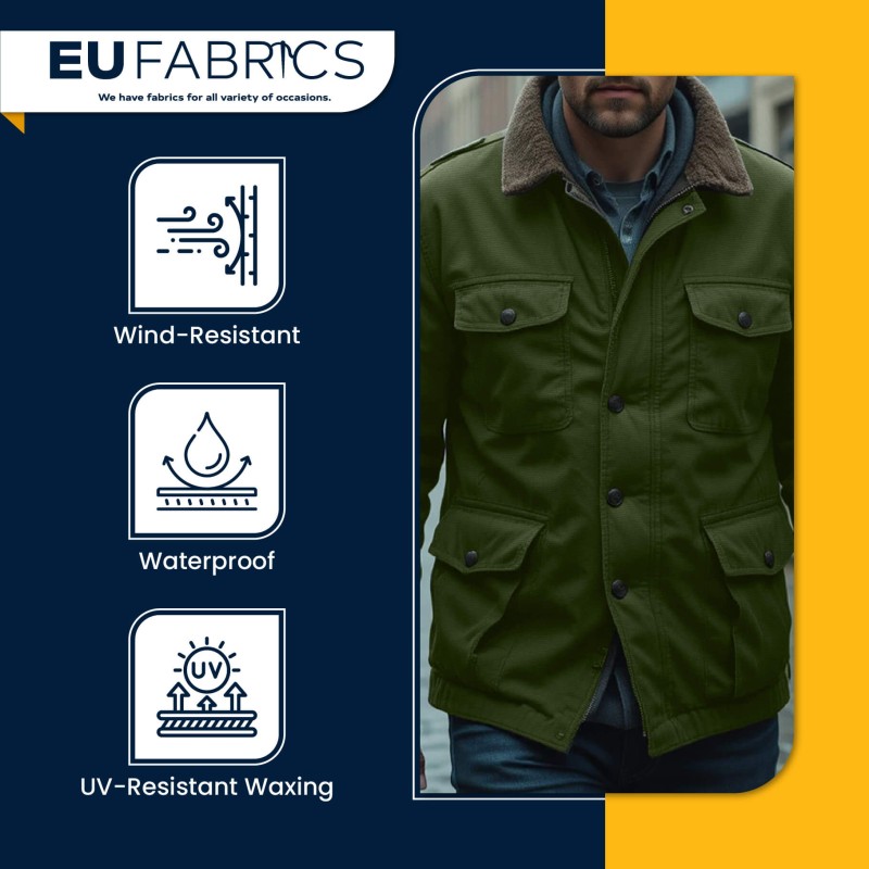 Slight Seconds Waxed Cotton Fabric Moss